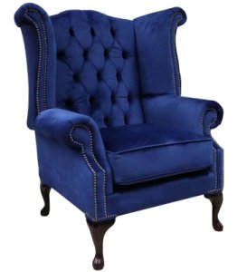 Chesterfield Queen Anne High Back Wing Chair Monaco Royal&hellip;
