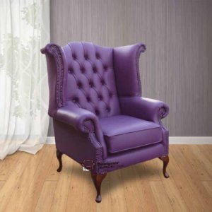 Designersofas4u Chesterfield queen anne high back wing chair uk manufactured&hellip;