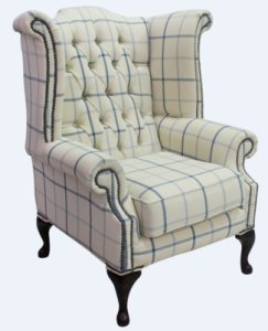 Designersofas4u Chesterfield queen anne wing chair high back armchair&hellip;