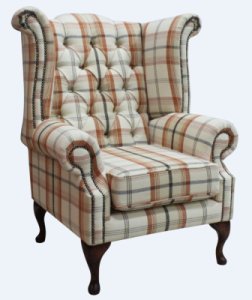 Designersofas4u Chesterfield queen anne wing chair high back armchair balmoral&hellip;