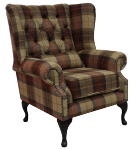 Designersofas4u Chesterfield regent wool tweed wing chair fireside high&hellip;