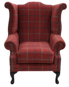 Chesterfield Saxon Queen Anne Wing Chair High Back Armchair&hellip;