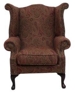 Chesterfield Saxon Queen Anne Wool Wing High Back Armchair&hellip;
