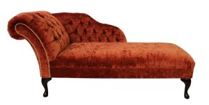 Chesterfield Velvet Chaise Lounge Day Bed Modena Terracotta&hellip;