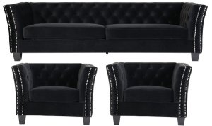 Designersofas4u Chesterfield york 3+1+1 seater flat pack sofa 3 piece suite&hellip;