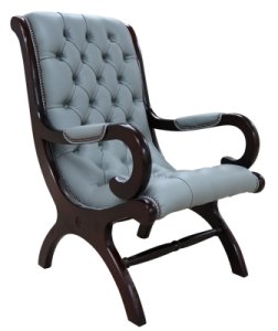 Chesterfield York Slipper Chair Moon Mist Leather