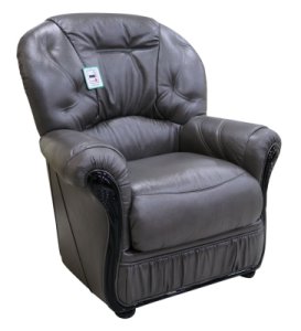 Designersofas4u Debora genuine italian sofa armchair dark grey leather