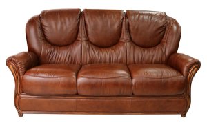 Juliet Genuine Italian Leather 3 Seater Sofa Settee Tabak