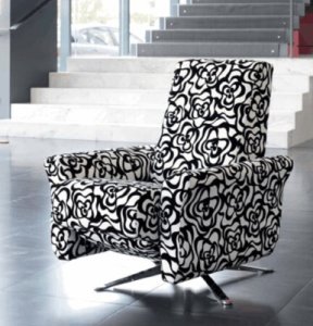 Designersofas4u Kuins fabric reclining revolving designer chair