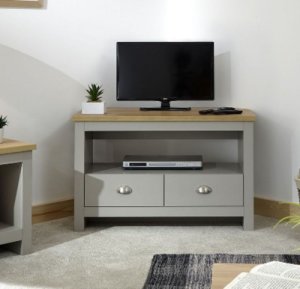 Designersofas4u Lancaster corner tv unit grey