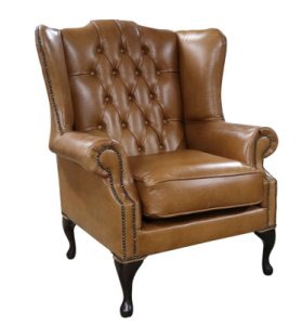 Old English Tan Leather Chesterfield Bloomsbury Flat Wing&hellip;