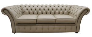 Shelly Pebble Leather Chesterfield Balmoral 3 Seater Sofa Settee&hellip;