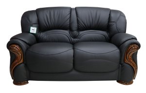 Susanna Italian Leather 2 Seater Sofa Settee Black Offer