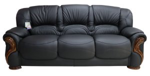Susanna Italian Leather 3 Seater Sofa Settee Black Offer