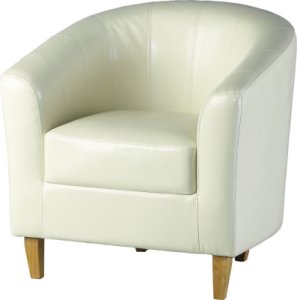 Designersofas4u Tempo tub chair in cream pu
