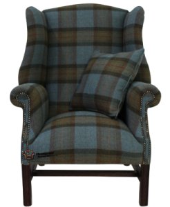 Winchester Wool Tweed High Back Wing Chair Fireside Armchair&hellip;
