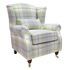 Wing Chair Fireside High Back Armchair Balmoral Citrus Green&hellip;
