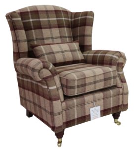 Wing Chair Fireside High Back Armchair Balmoral Mulberry&hellip;