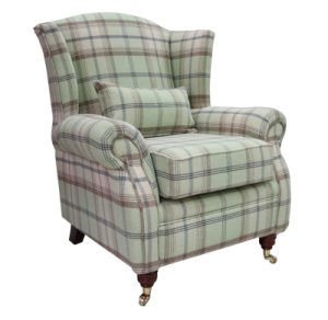 Designersofas4u Wing chair fireside high back armchair balmoral sage green&hellip;