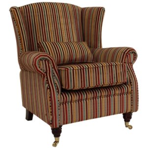 Designersofas4u Wing chair fireside high back armchair riga stripe 03