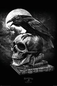 Alchemy England Poe's Raven Poster black white
