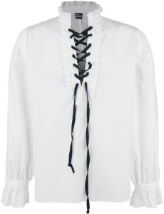 Banned Frilled Shirt with Lacing Longsleeve white