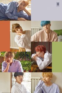 BTS Group Collage Poster multicolour