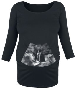 Maternity fashion Ultrasound Metal Hand Baby Long-sleeve Shirt black