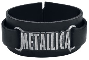 Metallica Metallica Logo Leather Bracelet black