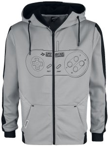 Nintendo - SNES - Super Nintendo Entertainment System - Controller - Hooded zip - black-white