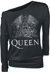 Queen Crest Vintage Long-sleeve Shirt black
