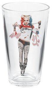 Suicide Squad Harley Bat Pint Glass transparent