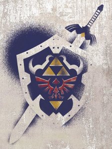 The Legend Of Zelda Hylian Shield Stencil Canvas Image multicolor