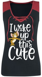 Tom And Jerry I Woke Up This Cute Top black red