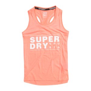 Superdry Women Core sport graphic vest, phosphorescent coral