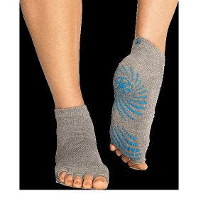 Gaiam Heather grey toeless grippy socks