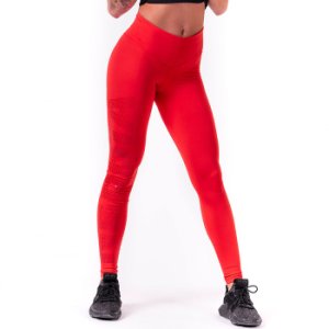 Nebbia One tone pattern tights, red