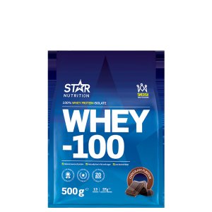 Star Nutrition Whey-100, 500 g, chocolate, kort dato