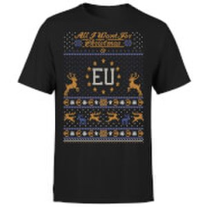 The Christmas Collection All i want for christmas is eu black t-shirt - s - black