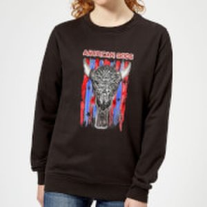 American Gods Skull Flag Women's Sweatshirt - Black - 5XL - Black