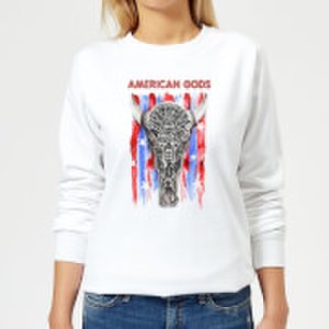 American Gods Skull Flag Women's Sweatshirt - White - XS - White