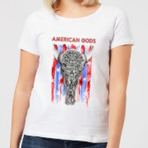American Gods Skull Flag Women's T-Shirt - White - XS - White