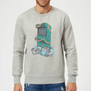 Geek Christmas Arcade tress sweatshirt - grey - m - grey