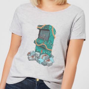 Geek Christmas Arcade tress women's t-shirt - grey - m - grey
