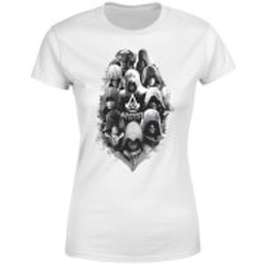 Assassin's Creed Greyscale Hooded Faces Women's T-Shirt - White - XS - White