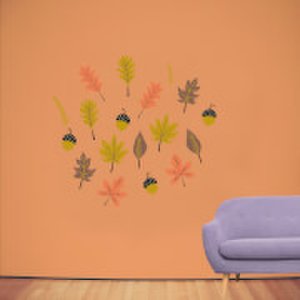 By Iwoot Autumn leaves wall art sticker pack