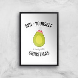 Avo-Yourself A Merry Little Christmas Art Print - A2 - Black Frame