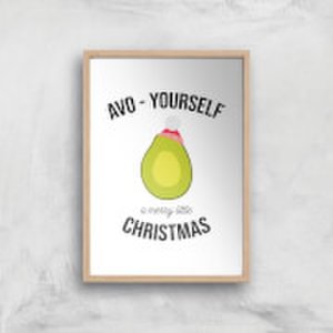 Avo-Yourself A Merry Little Christmas Art Print - A4 - Wood Frame