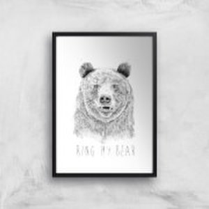 Balazs Solti Ring My Bear Art Print - A2 - Black Frame