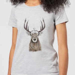 Balazs Solti Winter Deer Women's T-Shirt - Grey - XS - Grey